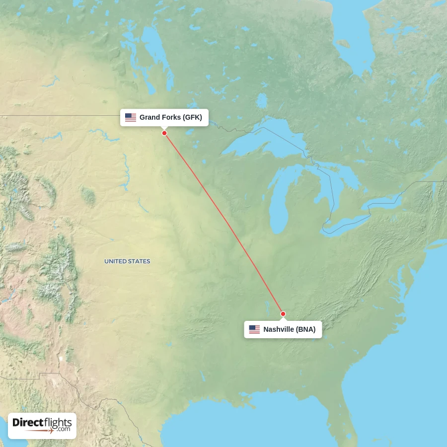 BNA - GFK route map