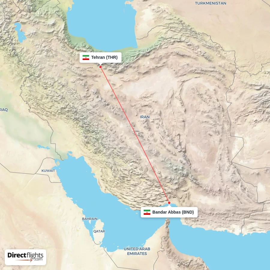 BND - THR route map