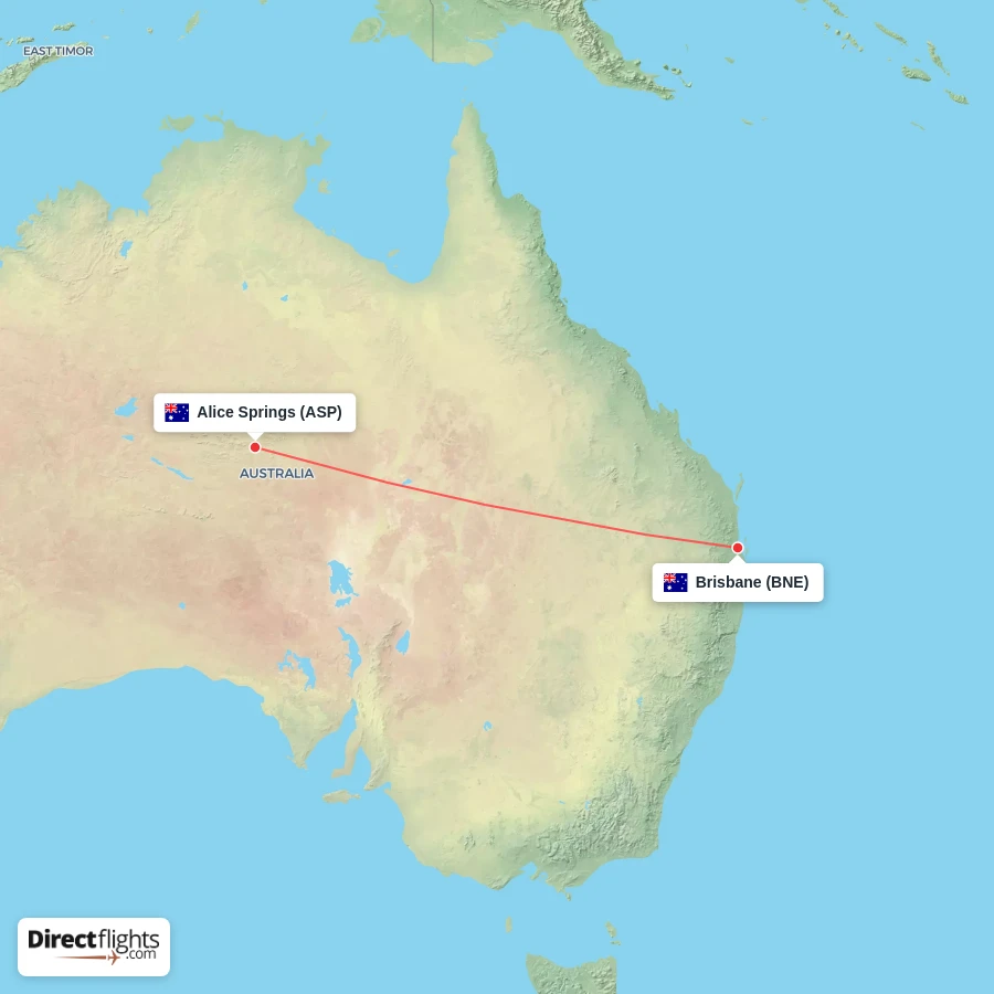 BNE - ASP route map