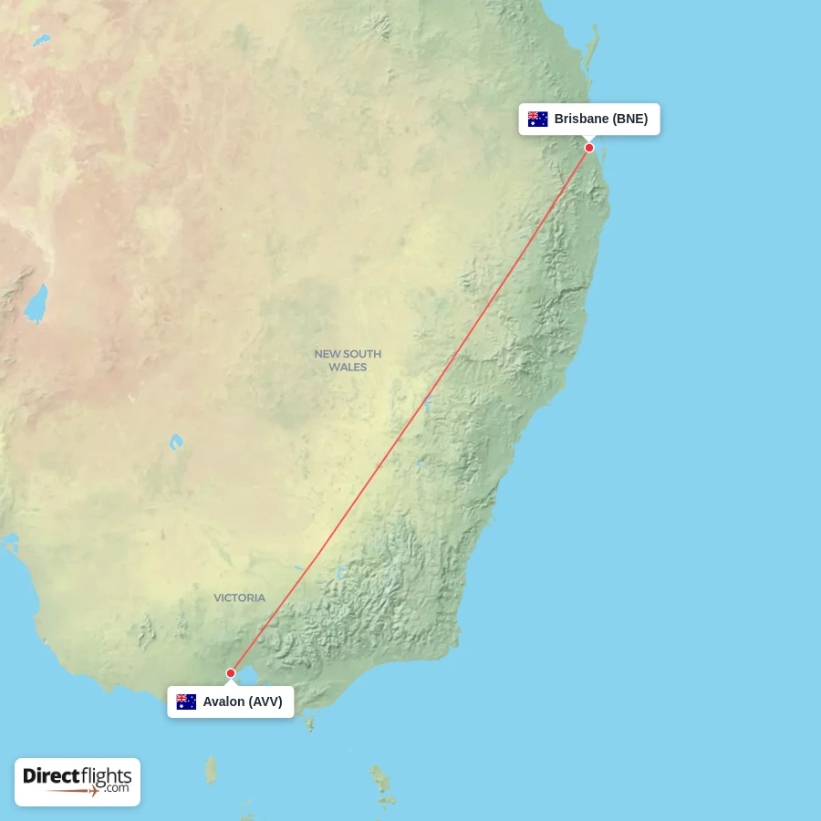 BNE - AVV route map