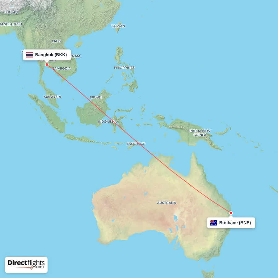 BNE - BKK route map