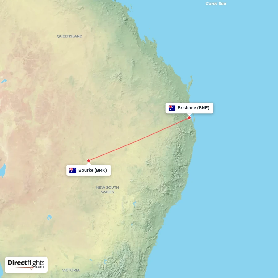 BNE - BRK route map