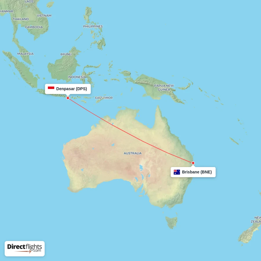 BNE - DPS route map