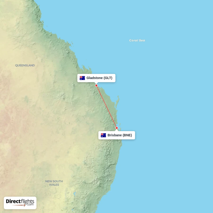 BNE - GLT route map