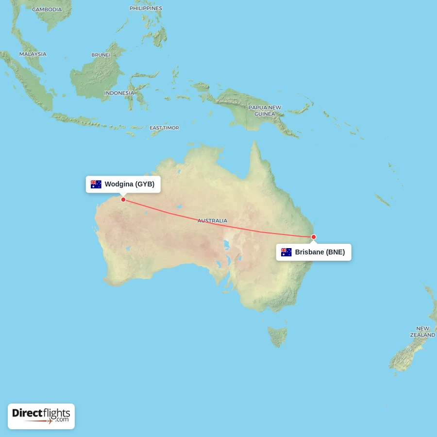 BNE - GYB route map