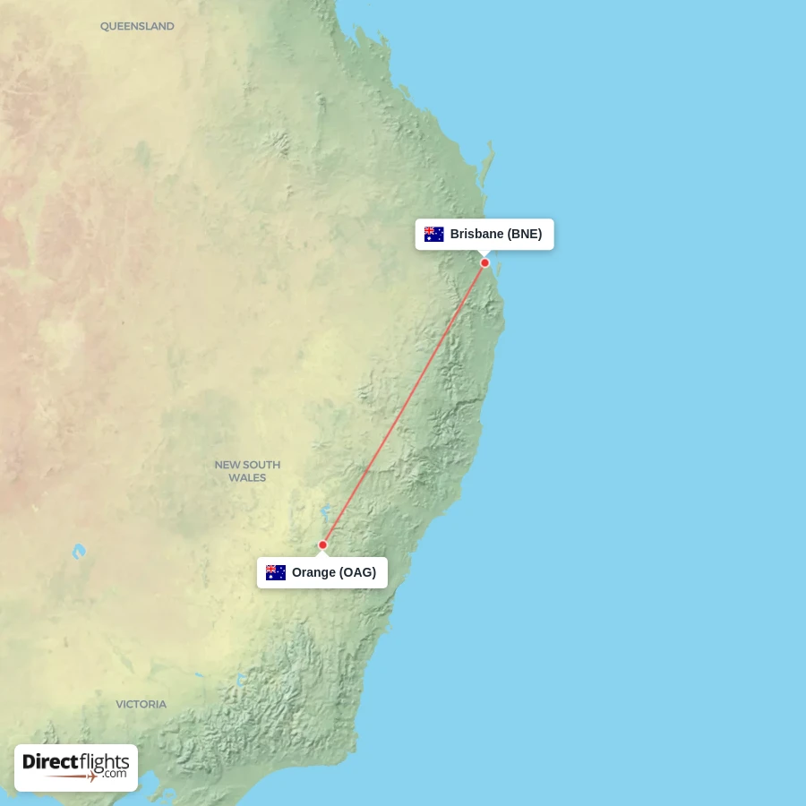 BNE - OAG route map