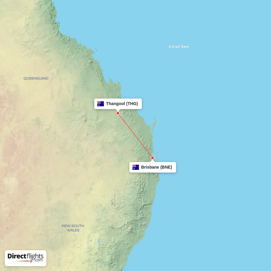 BNE - THG route map