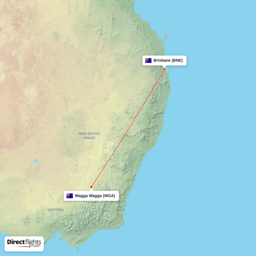 BNE - WGA route map