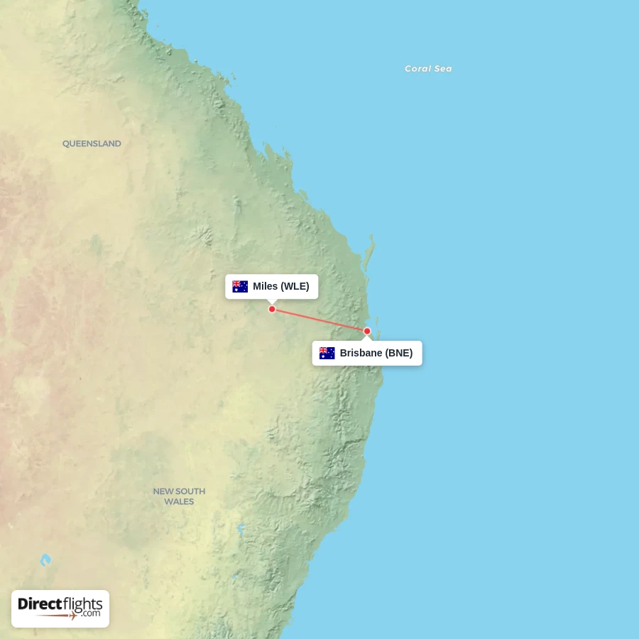 BNE - WLE route map