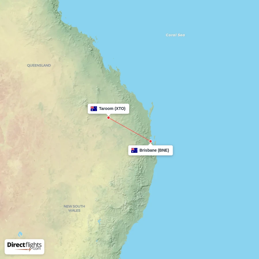 BNE - XTO route map
