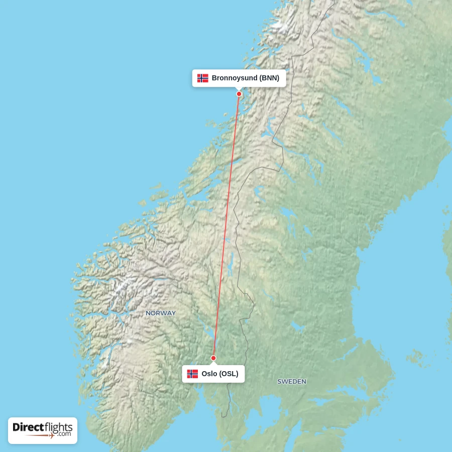BNN - OSL route map
