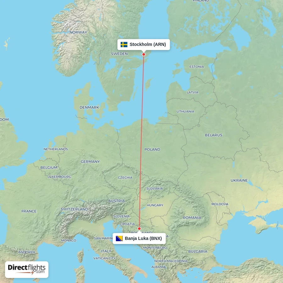 BNX - ARN route map