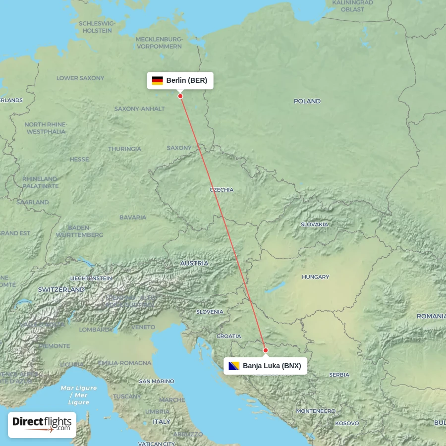BNX - BER route map