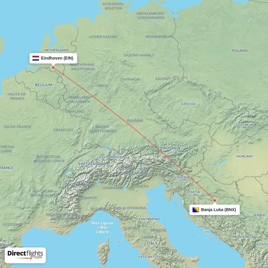 BNX - EIN route map