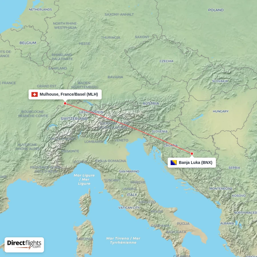 BNX - MLH route map