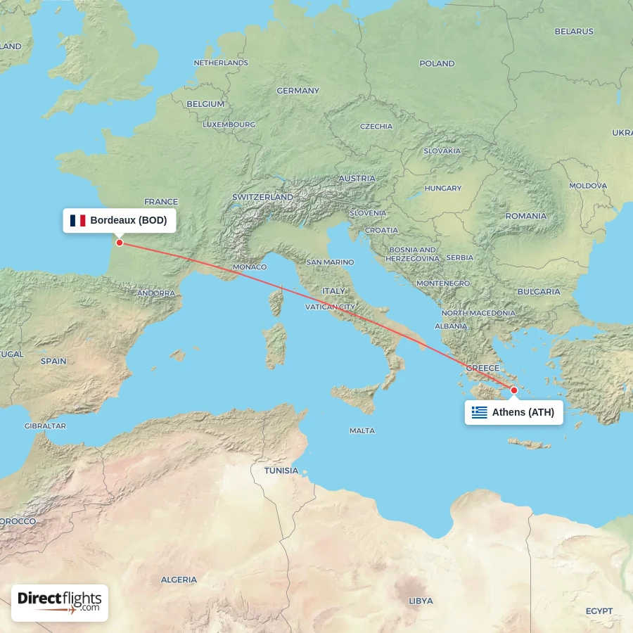 BOD - ATH route map