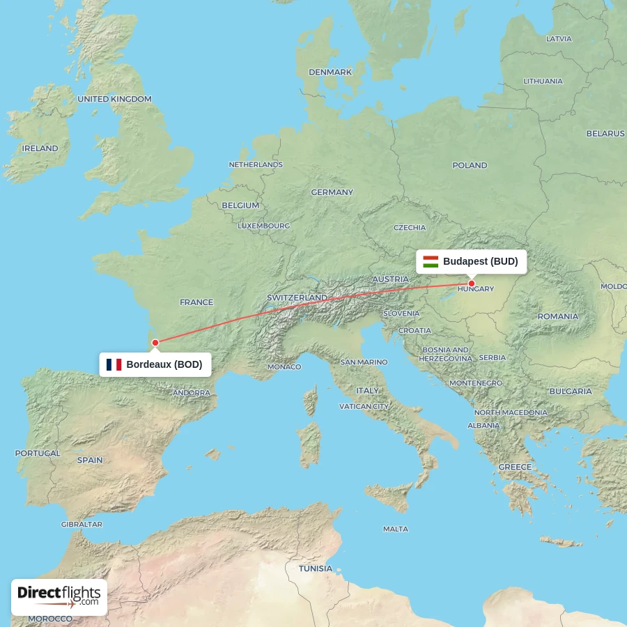 BOD - BUD route map