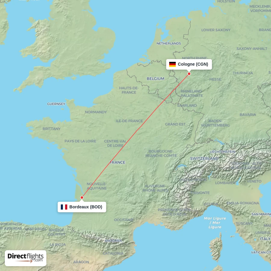 BOD - CGN route map