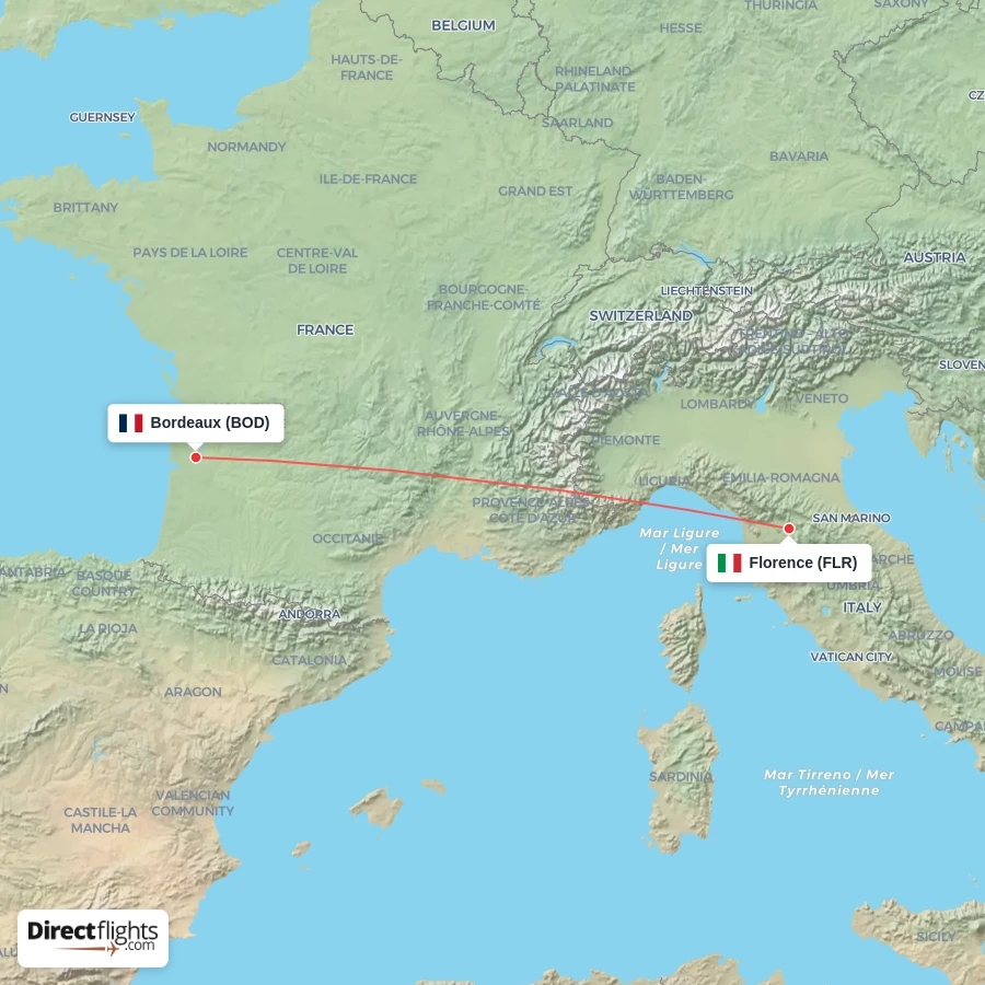 BOD - FLR route map