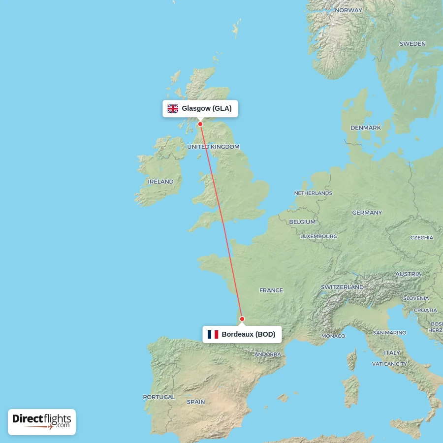 BOD - GLA route map