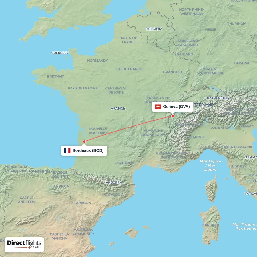 BOD - GVA route map