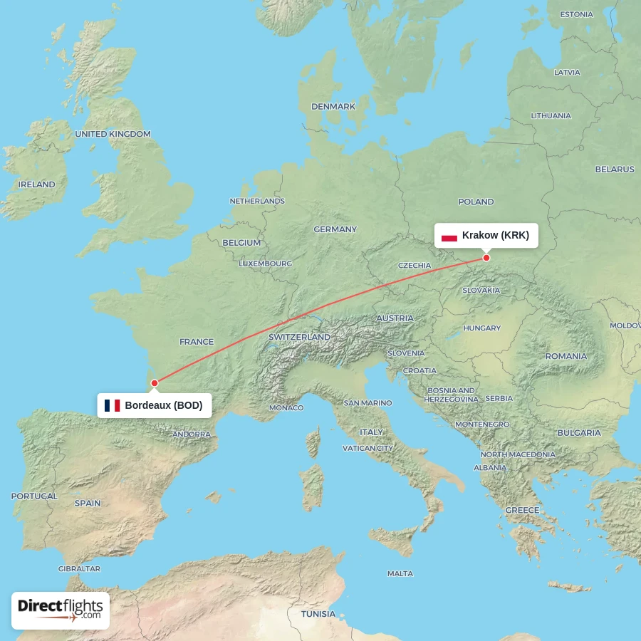 BOD - KRK route map