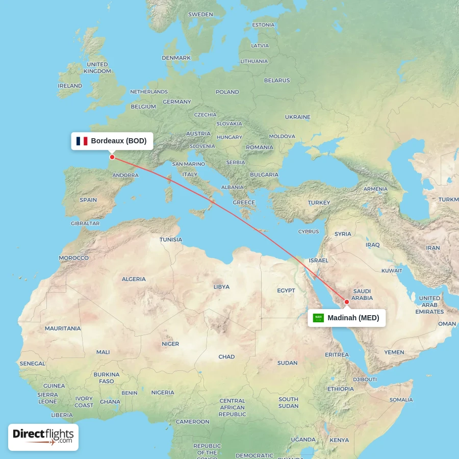 BOD - MED route map