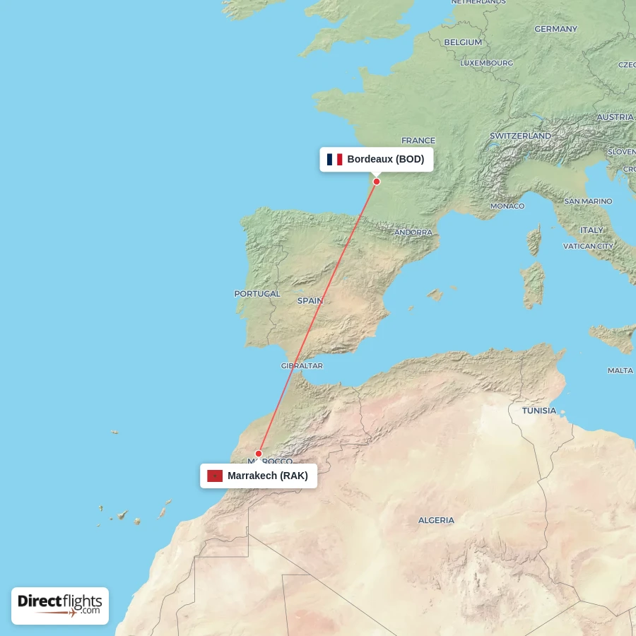 BOD - RAK route map