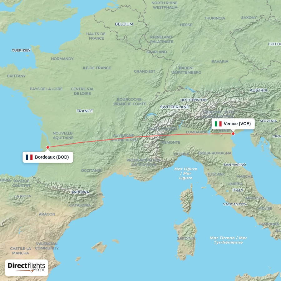 BOD - VCE route map