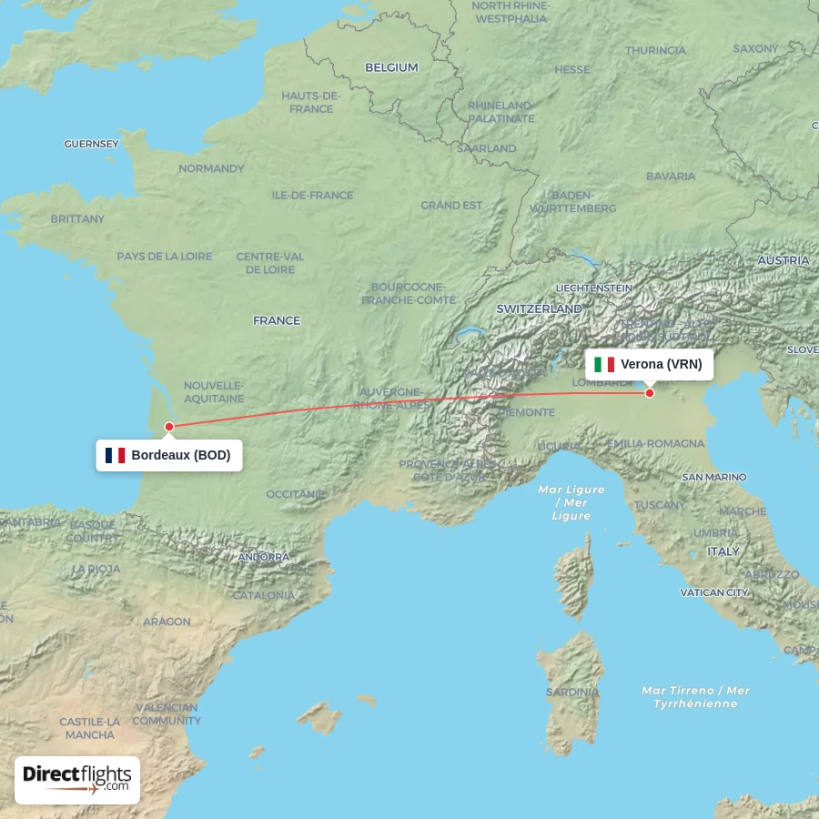 BOD - VRN route map