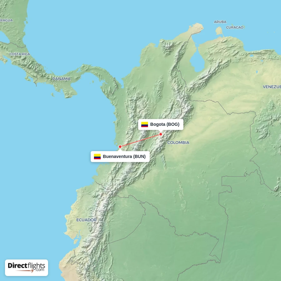 BOG - BUN route map