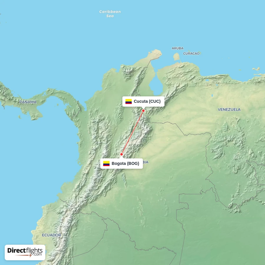 BOG - CUC route map