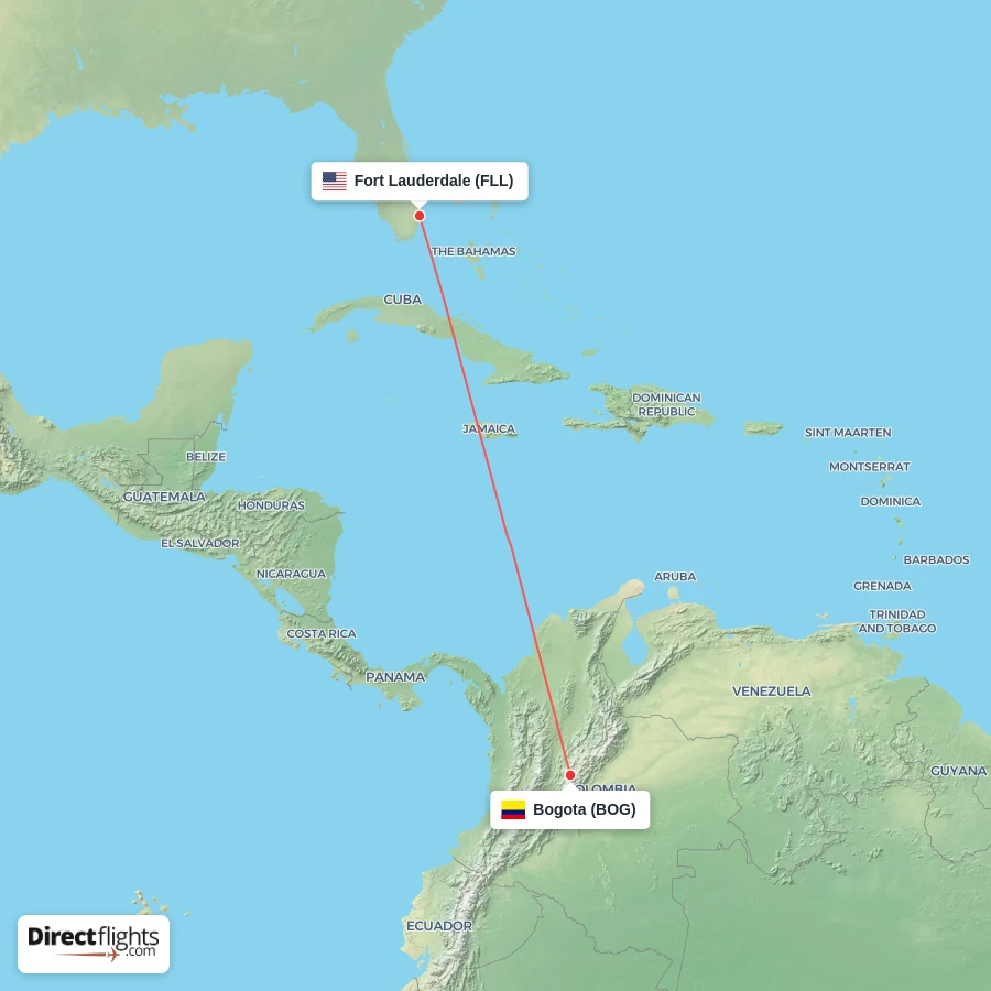 BOG - FLL route map