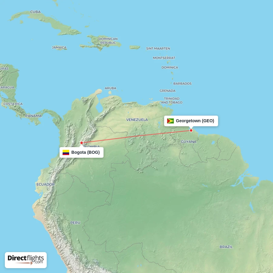BOG - GEO route map