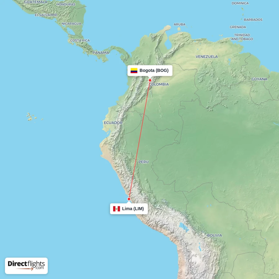 BOG - LIM route map
