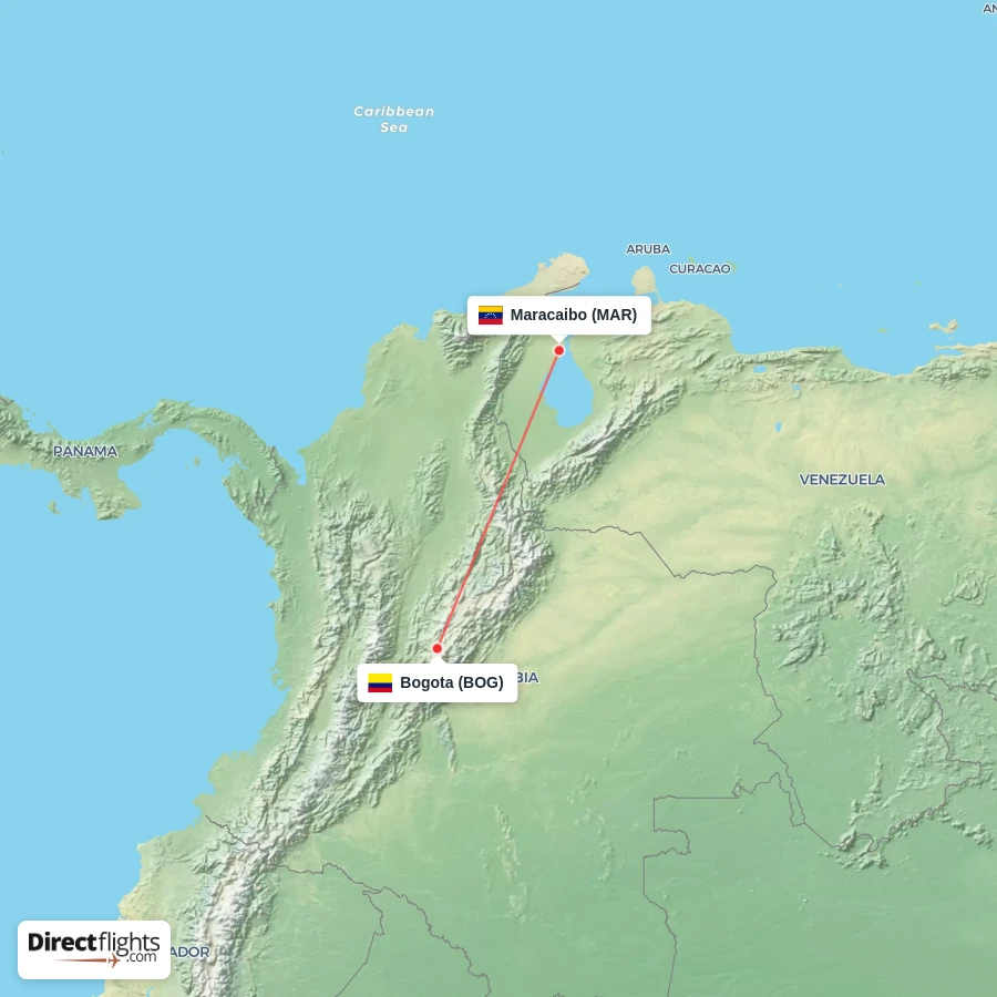 BOG - MAR route map