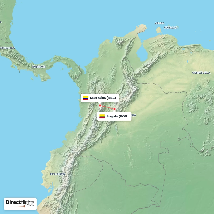 BOG - MZL route map