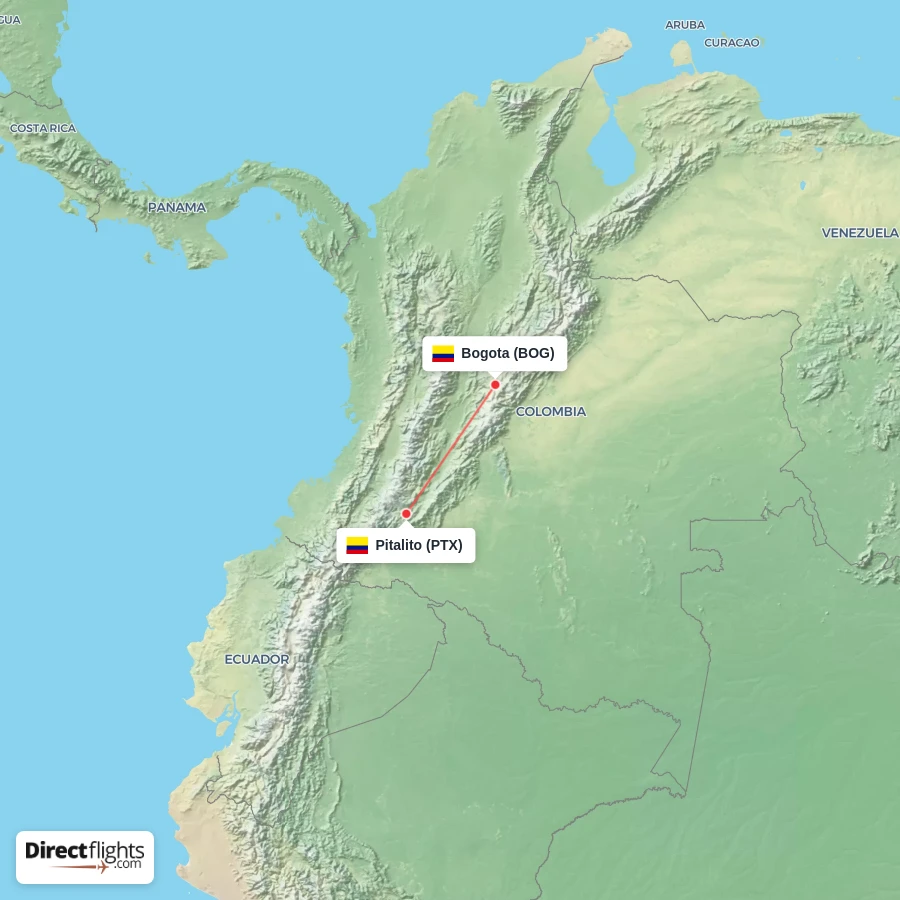 BOG - PTX route map
