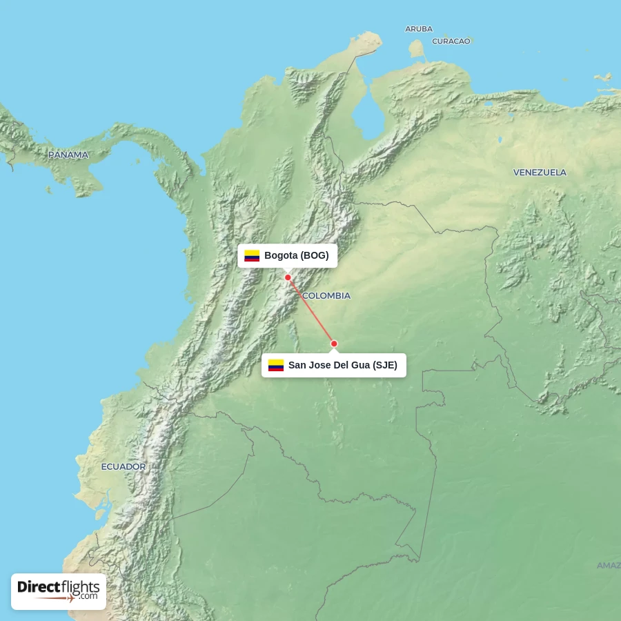 BOG - SJE route map