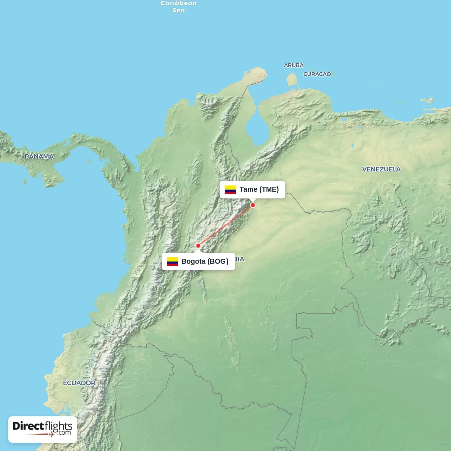 BOG - TME route map