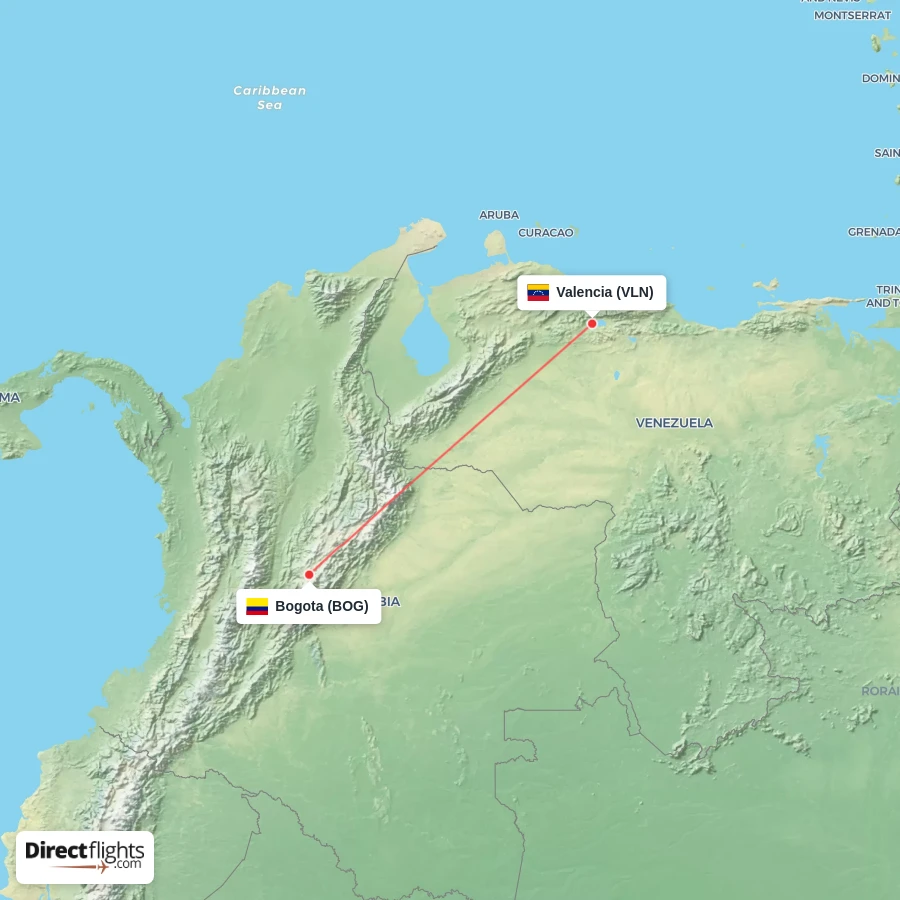BOG - VLN route map