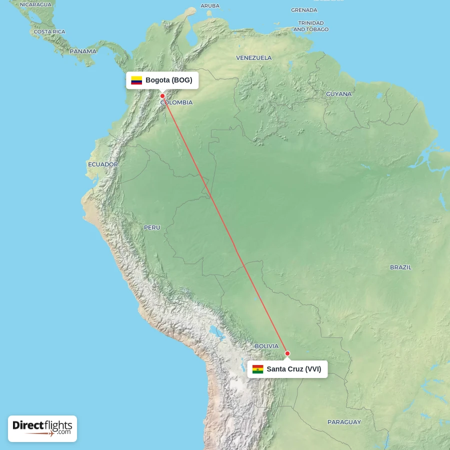 BOG - VVI route map