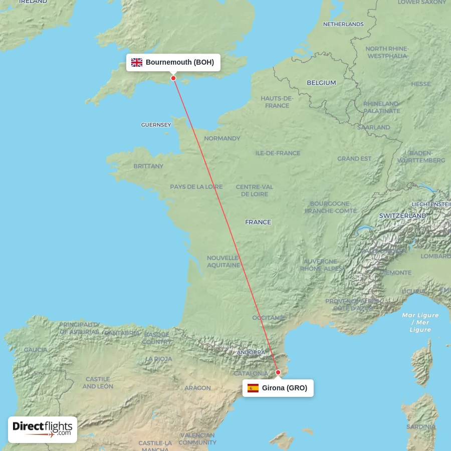 BOH - GRO route map