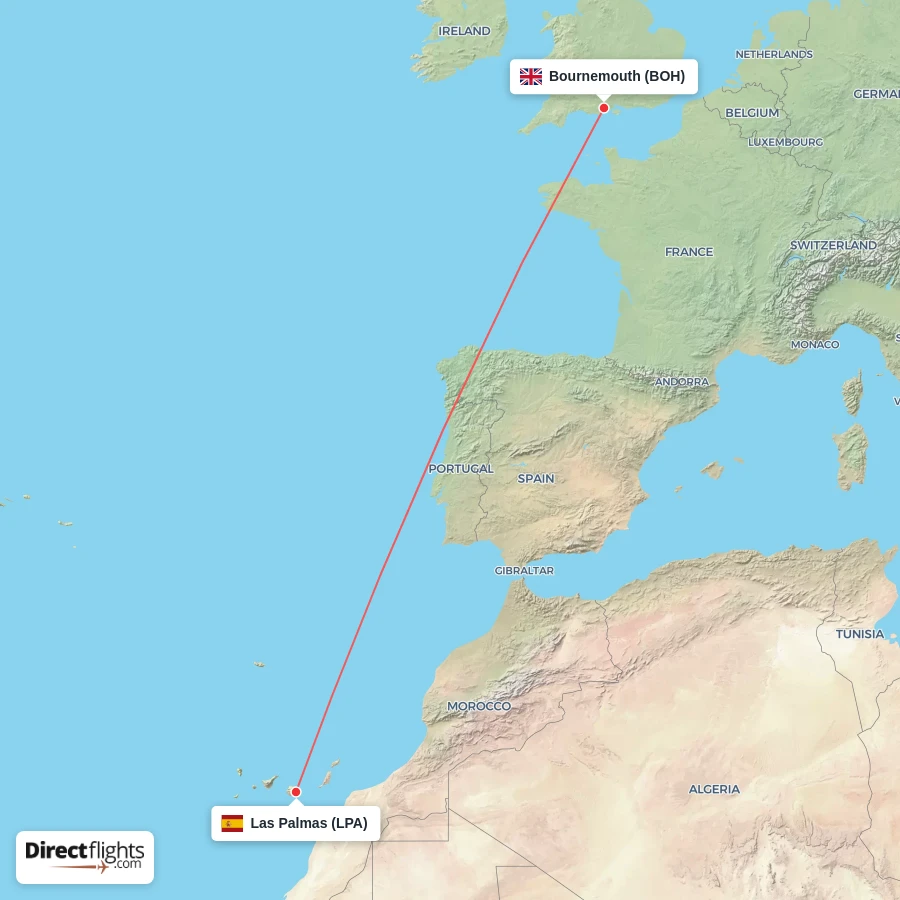 BOH - LPA route map