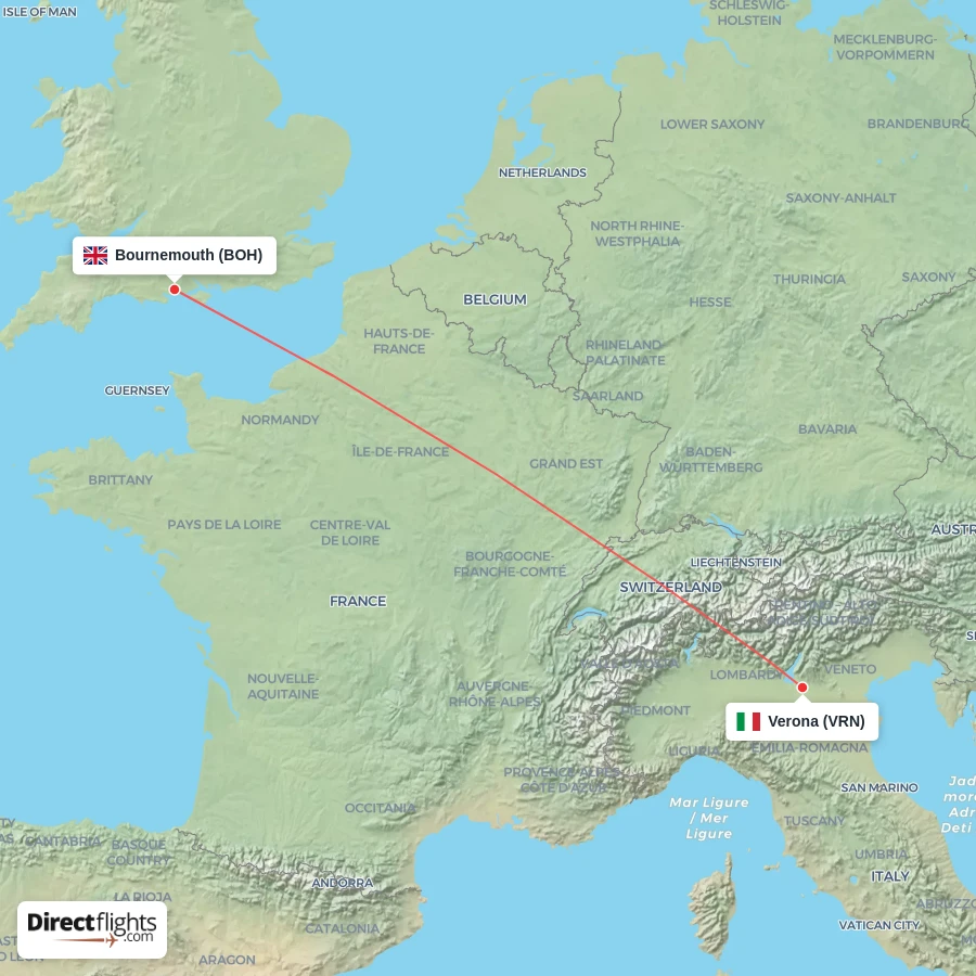 BOH - VRN route map