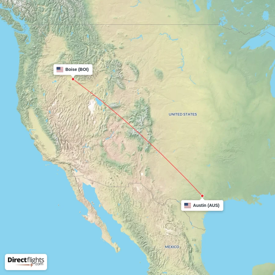 BOI - AUS route map