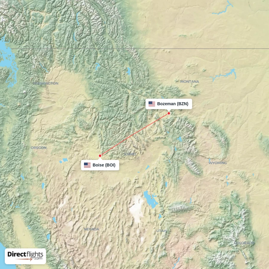BOI - BZN route map