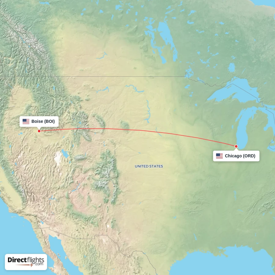 BOI - ORD route map
