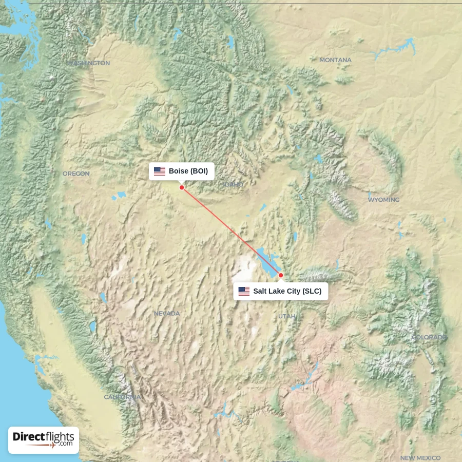 BOI - SLC route map
