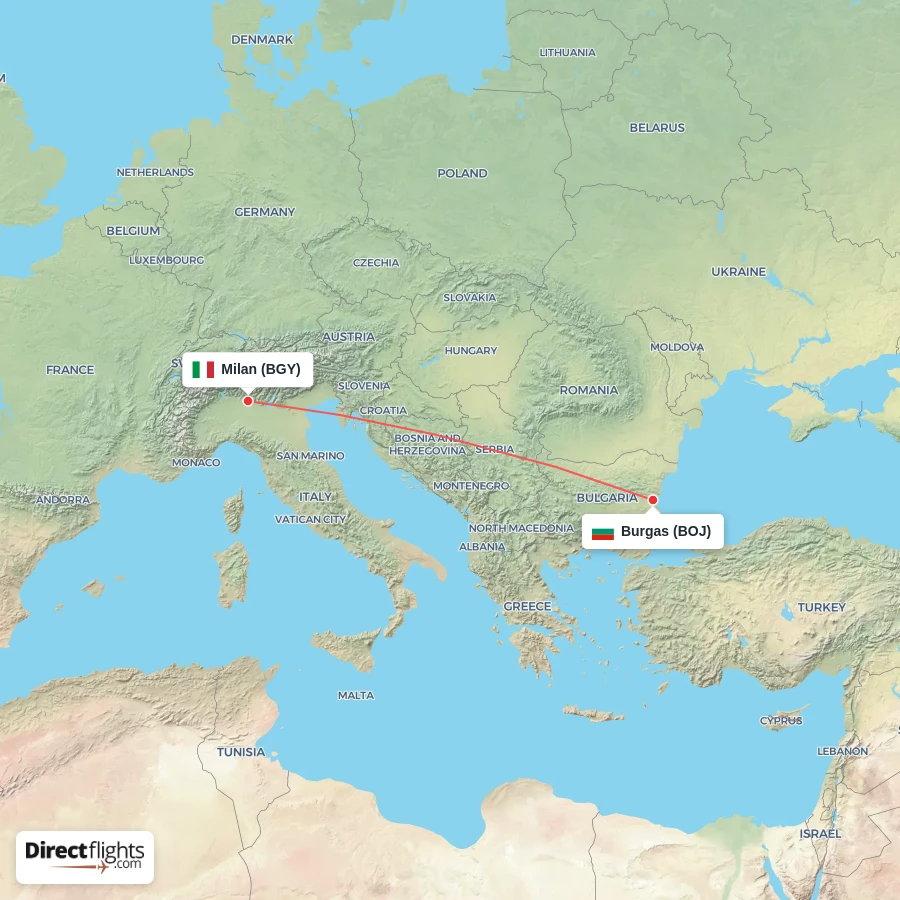 BOJ - BGY route map